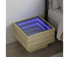 Naktinis staliukas su Infinity LED, ąžuolo, 40x40x30cm