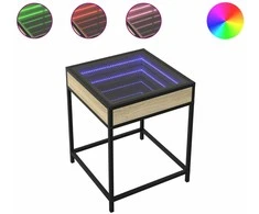 Naktinis staliukas su Infinity LED, ąžuolo, 40x40x51cm