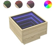 Naktinis staliukas su Infinity LED, ąžuolo, 40x40x30cm