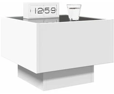 Naktinis staliukas su Infinity LED, baltas, 40x40x30cm