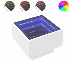 Naktinis staliukas su Infinity LED, baltas, 40x40x30cm