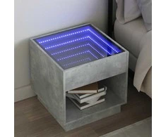 Naktinis staliukas su Infinity LED, betono, 50x50x50cm