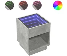 Naktinis staliukas su Infinity LED, betono, 40x40x50cm