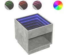 Naktinis staliukas su Infinity LED, betono, 50x50x50cm