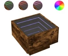 Naktinis staliukas su Infinity LED, dūminio ąžuolo, 40x40x30cm