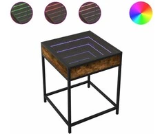 Naktinis staliukas su Infinity LED, dūminio ąžuolo, 40x40x51cm