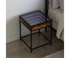 Naktinis staliukas su Infinity LED, dūminio ąžuolo, 40x40x51cm