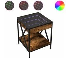 Naktinis staliukas su Infinity LED, dūminio ąžuolo, 40x40x49cm