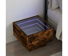 Naktinis staliukas su Infinity LED, dūminio ąžuolo, 40x40x30cm