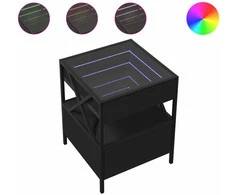 Naktinis staliukas su Infinity LED, juodas, 40x40x51cm