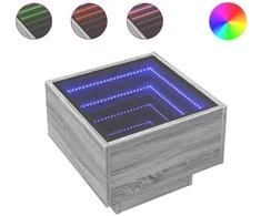 Naktinis staliukas su Infinity LED, pilkas ąžuolo, 40x40x30cm