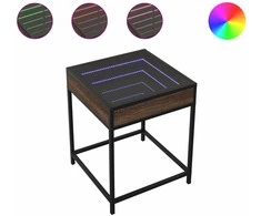 Naktinis staliukas su Infinity LED, rudo ąžuolo, 40x40x51cm