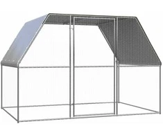 Narvas viščiukams, sidabrinis ir pilkas, 3x2x2m, plienas