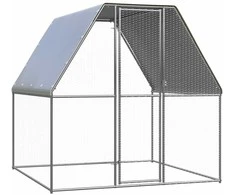 Narvas viščiukams, sidabrinis ir pilkas, 2x2x2m, plienas