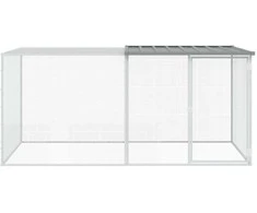 Narvas viščiukams su stogu, pilkas, 203x98x90cm, plienas