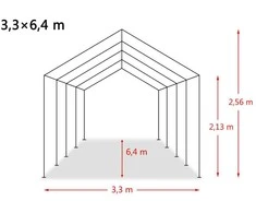 Nuimama palapinė gyvuliams, žalia, 3,3x6,4m, PVC, 550g/m²