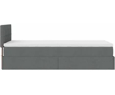 Osmanų lova su čiužiniu ir LED, tamsiai pilkas 90x200cm audinys