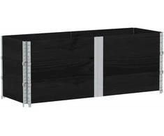 Padėklų apvadai, 3vnt., juodi, 150x50cm, pušies masyvas
