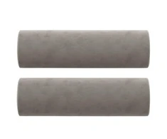 Pagalvėlės, 2vnt., šviesiai pilkos spalvos, 15x50cm, aksomas