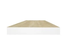 Pakabinama sieninė lentyna, ąžuolo/balta, 60x23,5x3,8cm, MDF