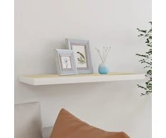 Pakabinama sieninė lentyna, ąžuolo/baltos, 80x23,5x3,8cm, MDF