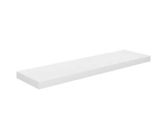 Pakabinama sieninė lentyna, balta, 90x23,5x3,8cm, MDF, blizgi