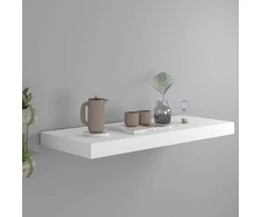Pakabinama sieninė lentyna, baltos spalvos, 60x23,5x3,8cm, MDF