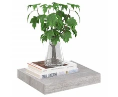 Pakabinama sieninė lentyna, betono pilka, 23x23,5x3,8cm, MDF