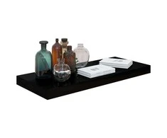 Pakabinama sieninė lentyna, juoda, 60x23,5x3,8cm, MDF, blizgi