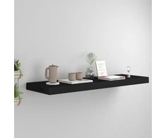 Pakabinama sieninė lentyna, juodos spalvos, 80x23,5x3,8cm, MDF