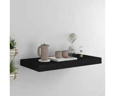 Pakabinama sieninė lentyna, juodos spalvos, 50x23x3,8cm, MDF