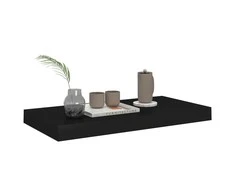 Pakabinama sieninė lentyna, juodos spalvos, 50x23x3,8cm, MDF