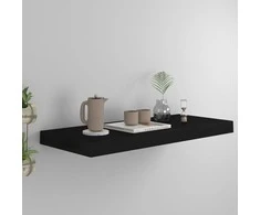 Pakabinama sieninė lentyna, juodos spalvos, 60x23,5x3,8cm, MDF