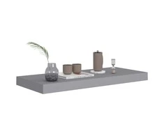 Pakabinama sieninė lentyna, pilkos spalvos, 60x23,5x3,8cm, MDF