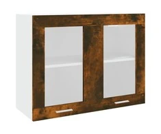 Pakabinama stiklinė spintelė, ąžuolo, 80x31x60cm, mediena