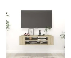TV staliukas Pakabinama TV spintelė, ąžuolo, 100x30x26,5cm, apdirbta mediena