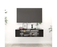 TV staliukas Pakabinama TV spintelė, juoda, 100x30x26,5cm, mediena