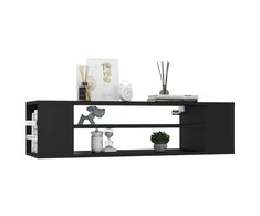 TV staliukas Pakabinama TV spintelė, juoda, 100x30x26,5cm, mediena