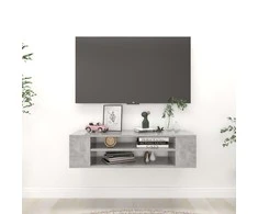 TV staliukas Pakabinama TV spintelė, betono pilka, 100x30x26,5cm, mediena