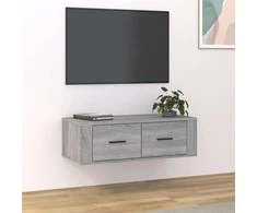 TV staliukas Pakabinama TV spintelė, pilka ąžuolo, 80x36x25cm, mediena