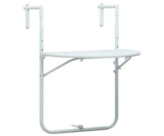 Pakabinamas balkono stalas, baltas, 60x64x83,5cm, plastikas