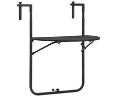 Pakabinamas balkono stalas, rudas, 60x64x83,5cm, plastikas