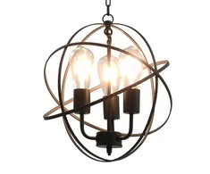 Pakabinamas šviestuvas, juodos sp., sferinis, 3xE27 lemp.