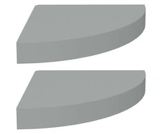 Pakabinamos kampinės lentynos, 2vnt., pilkos, 25x25x3,8cm, MDF