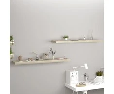 Pakabinamos lentynos, 2vnt., ąžuolo, 120x23,5x3,8cm, MDF