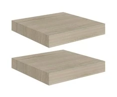 Pakabinamos lentynos, 2vnt., ąžuolo, 23x23,5x3,8cm, MDF