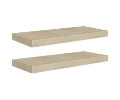Pakabinamos lentynos, 2vnt., ąžuolo, 60x23,5x3,8cm, MDF