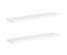 Pakabinamos lentynos, 2vnt., baltos, 120x23,5x3,8cm, MDF