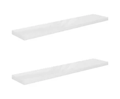 Pakabinamos lentynos, 2vnt., baltos, 120x23,5x3,8cm, MDF