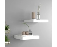 Pakabinamos lentynos, 2vnt., baltos, 23x23,5x3,8cm, MDF